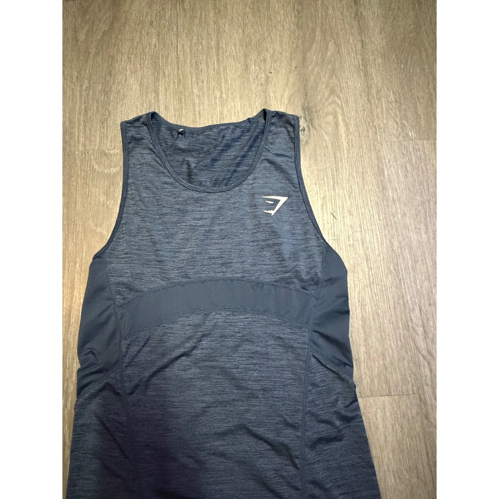 Gymshark Womens Blue Space Dye Mesh Panel Racerback Workout Tank Top Small